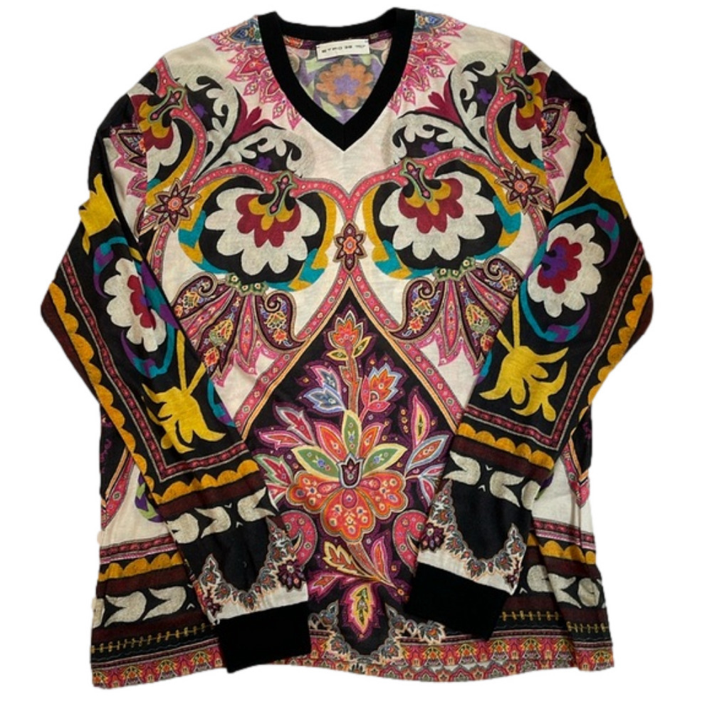 ETRO colourful paisley summer sweater size 38 Small NEW